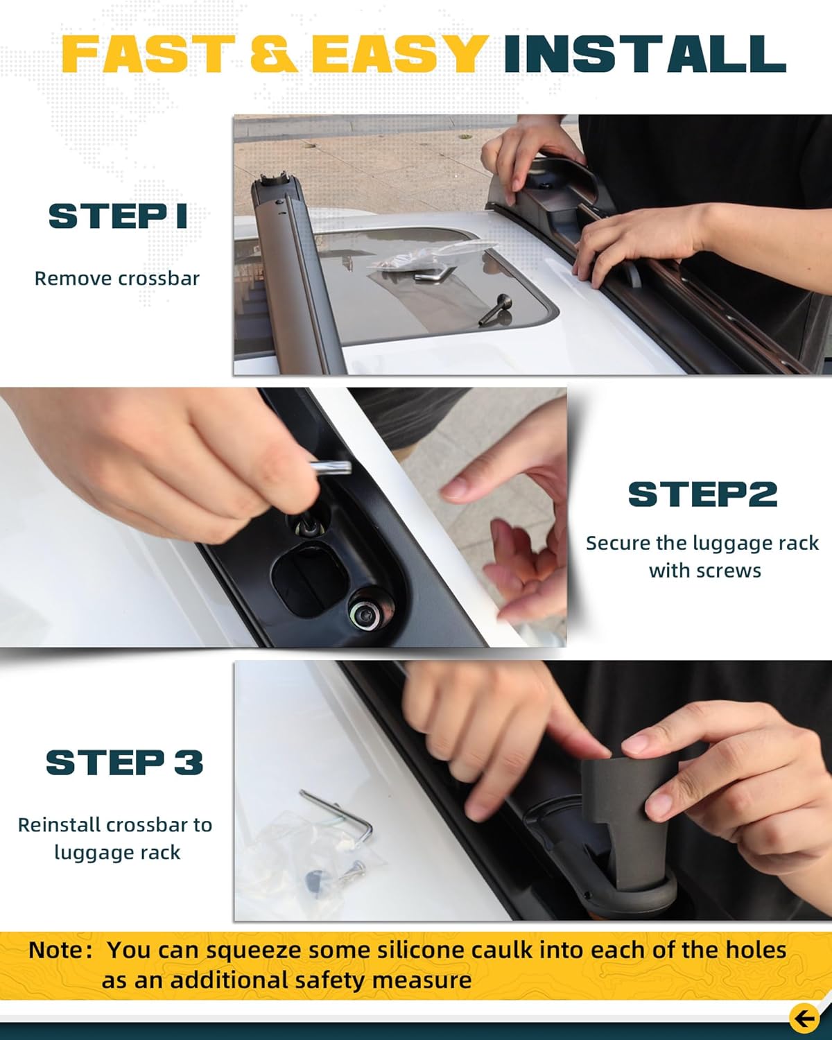 260LBS Aluminum Roof Rack Cross Bars Fit for 2024 2025 2026 Toyota Tacoma Double Cab | Heavy-Duty, Waterproof & Rustproof | for Kayak, Bike, Snowboard Low Profile OE Style Tacoma Storage Accessories